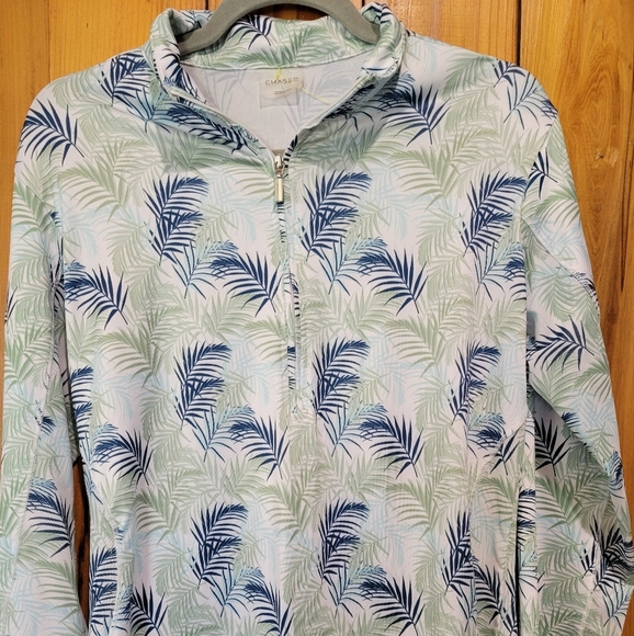 Chase 54 Leaf Print Quarter-Zip Pullover - Picture 1 of 5